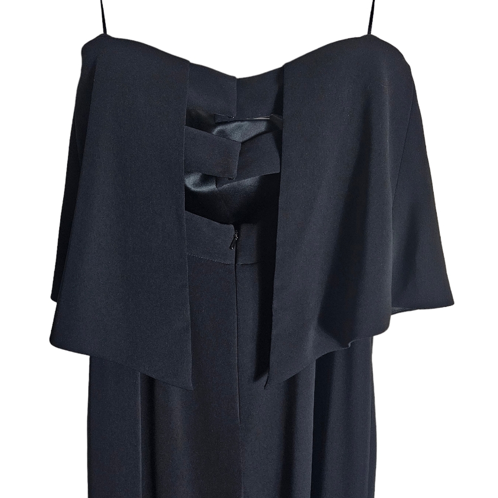 Jay Godfrey Moore Black Wide Leg Jumpsuit Size 0 Strapless Cut Out Back Classic - Picture 9 of 16